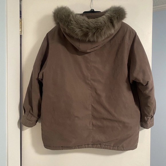 Forecaster Sport Genuine Fox Tail Fur Trim Coat MP Brown/Mauve Zip Outdoor Gorp - Picture 11 of 11